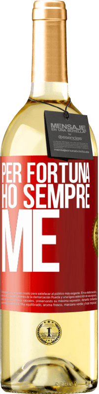 29,95 € Spedizione Gratuita | Vino bianco Edizione WHITE Per fortuna ho sempre me Etichetta Rossa. Etichetta personalizzabile Vino giovane Raccogliere 2023 Verdejo