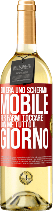 29,95 € Spedizione Gratuita | Vino bianco Edizione WHITE Chi era uno schermo mobile per farmi toccare con me tutto il giorno Etichetta Rossa. Etichetta personalizzabile Vino giovane Raccogliere 2023 Verdejo