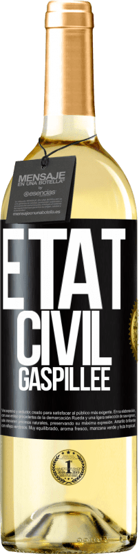 29,95 € Envoi gratuit | Vin blanc Édition WHITE État civil: gaspillée Étiquette Noire. Étiquette personnalisable Vin jeune Récolte 2024 Verdejo