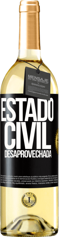 29,95 € Envío gratis | Vino Blanco Edición WHITE Estado civil: desaprovechada Etiqueta Negra. Etiqueta personalizable Vino joven Cosecha 2024 Verdejo