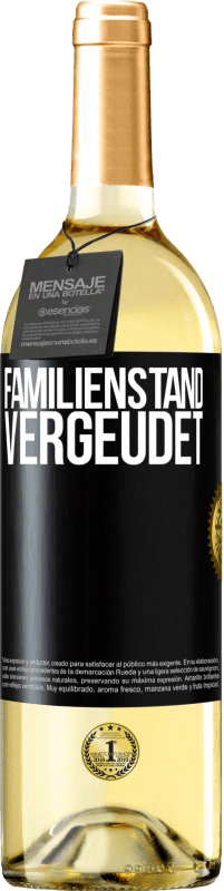 29,95 € Kostenloser Versand | Weißwein WHITE Ausgabe Familienstand: vergeudet Schwarzes Etikett. Anpassbares Etikett Junger Wein Ernte 2023 Verdejo