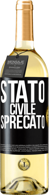 29,95 € Spedizione Gratuita | Vino bianco Edizione WHITE Stato civile: sprecato Etichetta Nera. Etichetta personalizzabile Vino giovane Raccogliere 2023 Verdejo
