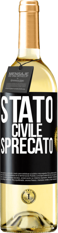 29,95 € Spedizione Gratuita | Vino bianco Edizione WHITE Stato civile: sprecato Etichetta Nera. Etichetta personalizzabile Vino giovane Raccogliere 2024 Verdejo