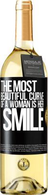 29,95 € Free Shipping | White Wine WHITE Edition The most beautiful curve of a woman is her smile Black Label. Customizable label Young wine Harvest 2024 Verdejo