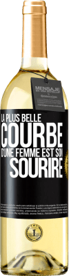 29,95 € Envoi gratuit | Vin blanc Édition WHITE La plus belle courbe d'une femme est son sourire Étiquette Noire. Étiquette personnalisable Vin jeune Récolte 2023 Verdejo