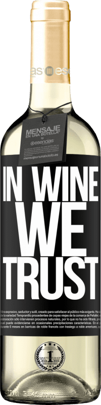 29,95 € Envoi gratuit | Vin blanc Édition WHITE in wine we trust Étiquette Noire. Étiquette personnalisable Vin jeune Récolte 2023 Verdejo