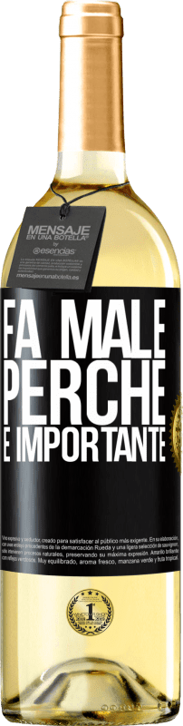 29,95 € Spedizione Gratuita | Vino bianco Edizione WHITE Fa male perché è importante Etichetta Nera. Etichetta personalizzabile Vino giovane Raccogliere 2024 Verdejo