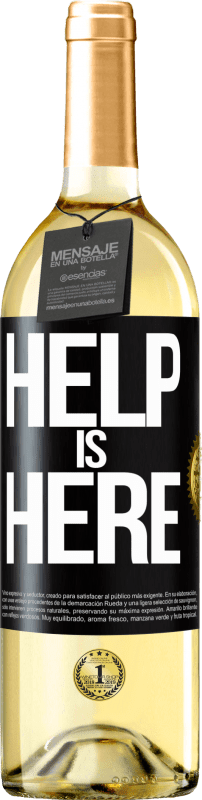 29,95 € Envío gratis | Vino Blanco Edición WHITE Help is Here Etiqueta Negra. Etiqueta personalizable Vino joven Cosecha 2023 Verdejo