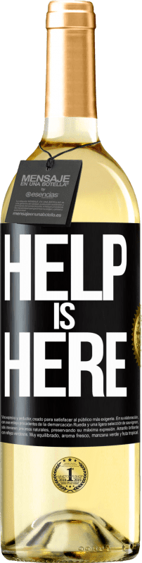 29,95 € Envio grátis | Vinho branco Edição WHITE Help is Here Etiqueta Preta. Etiqueta personalizável Vinho jovem Colheita 2023 Verdejo