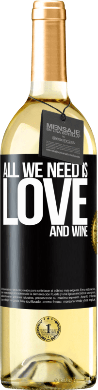 29,95 € 送料無料 | 白ワイン WHITEエディション All we need is love and wine ブラックラベル. カスタマイズ可能なラベル 若いワイン 収穫 2025 Verdejo