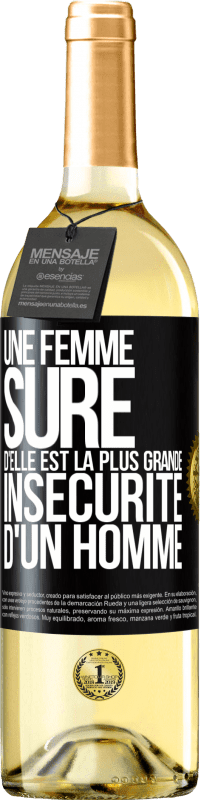 29,95 € Envoi gratuit | Vin blanc Édition WHITE Une femme sûre d'elle est la plus grande insécurité d'un homme Étiquette Noire. Étiquette personnalisable Vin jeune Récolte 2024 Verdejo