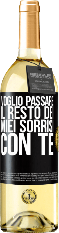 29,95 € Spedizione Gratuita | Vino bianco Edizione WHITE Voglio passare il resto dei miei sorrisi con te Etichetta Nera. Etichetta personalizzabile Vino giovane Raccogliere 2024 Verdejo