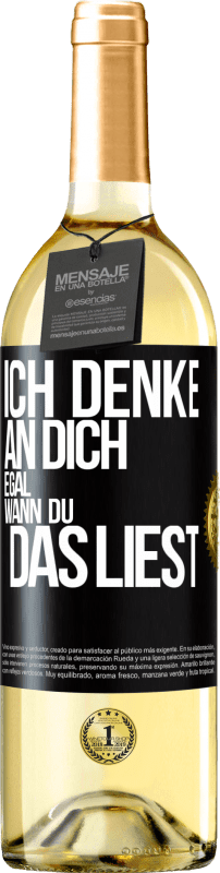 29,95 € Kostenloser Versand | Weißwein WHITE Ausgabe Ich denke an dich. Egal, wann du das liest Schwarzes Etikett. Anpassbares Etikett Junger Wein Ernte 2024 Verdejo