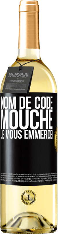 29,95 € Envoi gratuit | Vin blanc Édition WHITE Nom de code mouche… je vous emmerde! Étiquette Noire. Étiquette personnalisable Vin jeune Récolte 2024 Verdejo