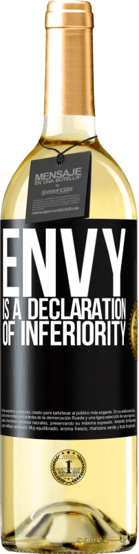 29,95 € Free Shipping | White Wine WHITE Edition Envy is a declaration of inferiority Black Label. Customizable label Young wine Harvest 2024 Verdejo