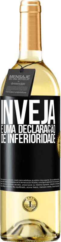 29,95 € Envio grátis | Vinho branco Edição WHITE Inveja é uma declaração de inferioridade Etiqueta Preta. Etiqueta personalizável Vinho jovem Colheita 2024 Verdejo