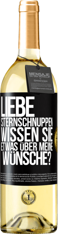 29,95 € Kostenloser Versand | Weißwein WHITE Ausgabe Liebe Sternschnuppen, wissen Sie etwas über meine Wünsche? Schwarzes Etikett. Anpassbares Etikett Junger Wein Ernte 2024 Verdejo