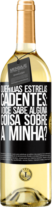 29,95 € Envio grátis | Vinho branco Edição WHITE Queridas estrelas cadentes: você sabe alguma coisa sobre a minha? Etiqueta Preta. Etiqueta personalizável Vinho jovem Colheita 2024 Verdejo