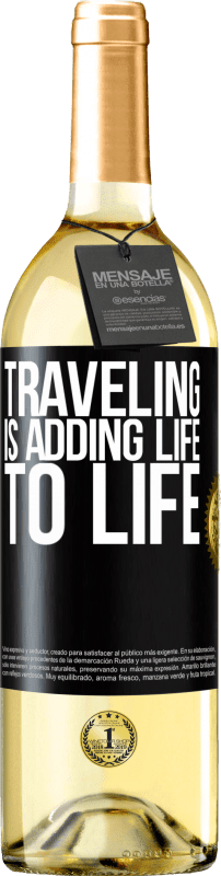 29,95 € Free Shipping | White Wine WHITE Edition Traveling is adding life to life Black Label. Customizable label Young wine Harvest 2024 Verdejo