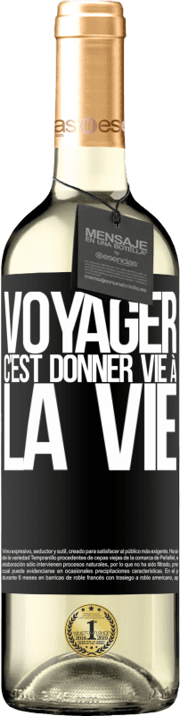 29,95 € Envoi gratuit | Vin blanc Édition WHITE Voyager, c'est donner vie à la vie Étiquette Noire. Étiquette personnalisable Vin jeune Récolte 2023 Verdejo