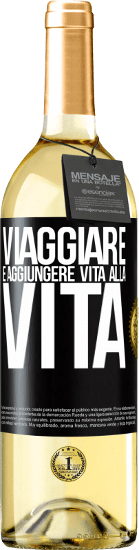 29,95 € Spedizione Gratuita | Vino bianco Edizione WHITE Viaggiare è aggiungere vita alla vita Etichetta Nera. Etichetta personalizzabile Vino giovane Raccogliere 2024 Verdejo