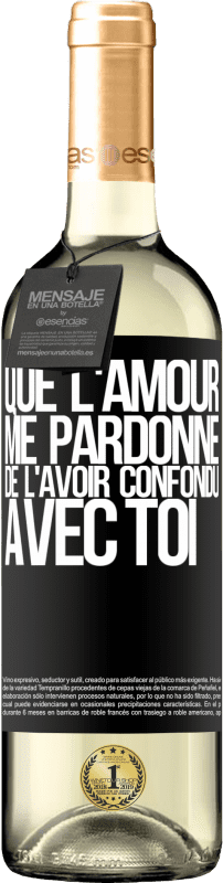 29,95 € Envoi gratuit | Vin blanc Édition WHITE Que l'amour me pardonne de l'avoir confondu avec toi Étiquette Noire. Étiquette personnalisable Vin jeune Récolte 2024 Verdejo