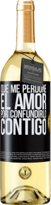 29,95 € Envío gratis | Vino Blanco Edición WHITE Que me perdone el amor por confundirlo contigo Etiqueta Negra. Etiqueta personalizable Vino joven Cosecha 2024 Verdejo