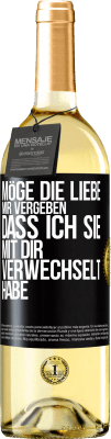 29,95 € Kostenloser Versand | Weißwein WHITE Ausgabe Möge die Liebe mir vergeben, dass ich sie mit dir verwechselt habe Schwarzes Etikett. Anpassbares Etikett Junger Wein Ernte 2024 Verdejo