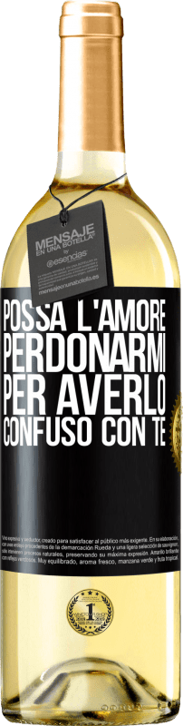 29,95 € Spedizione Gratuita | Vino bianco Edizione WHITE Possa l'amore perdonarmi per averlo confuso con te Etichetta Nera. Etichetta personalizzabile Vino giovane Raccogliere 2024 Verdejo