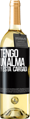 29,95 € Envio grátis | Vinho branco Edição WHITE Tengo un alma y está cargada Etiqueta Preta. Etiqueta personalizável Vinho jovem Colheita 2024 Verdejo