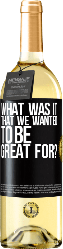 29,95 € Free Shipping | White Wine WHITE Edition what was it that we wanted to be great for? Black Label. Customizable label Young wine Harvest 2023 Verdejo