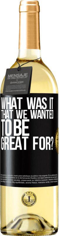 29,95 € Free Shipping | White Wine WHITE Edition what was it that we wanted to be great for? Black Label. Customizable label Young wine Harvest 2024 Verdejo