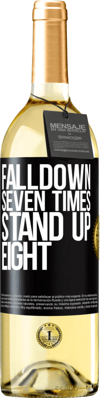 29,95 € Бесплатная доставка | Белое вино Издание WHITE Falldown seven times. Stand up eight Черная метка. Настраиваемая этикетка Молодое вино Урожай 2023 Verdejo