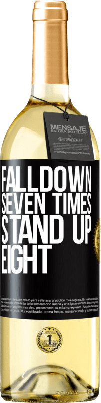 29,95 € 送料無料 | 白ワイン WHITEエディション Falldown seven times. Stand up eight ブラックラベル. カスタマイズ可能なラベル 若いワイン 収穫 2024 Verdejo