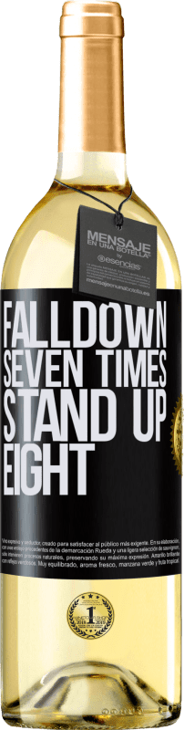 29,95 € Envío gratis | Vino Blanco Edición WHITE Falldown seven times. Stand up eight Etiqueta Negra. Etiqueta personalizable Vino joven Cosecha 2024 Verdejo