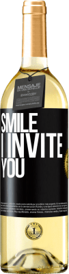 29,95 € Free Shipping | White Wine WHITE Edition Smile I invite you Black Label. Customizable label Young wine Harvest 2023 Verdejo