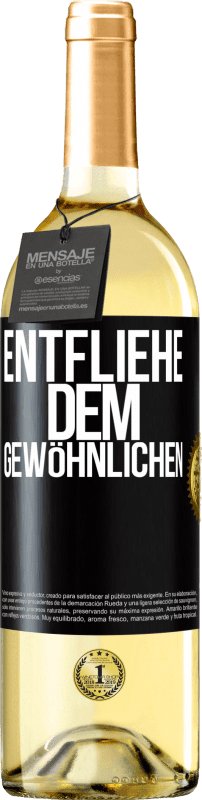29,95 € Kostenloser Versand | Weißwein WHITE Ausgabe Entfliehe dem Gewöhnlichen Schwarzes Etikett. Anpassbares Etikett Junger Wein Ernte 2023 Verdejo