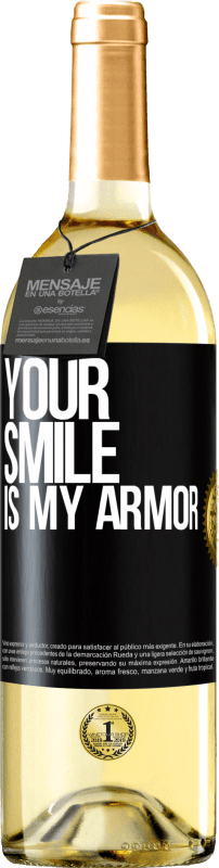 29,95 € Free Shipping | White Wine WHITE Edition Your smile is my armor Black Label. Customizable label Young wine Harvest 2021 Verdejo