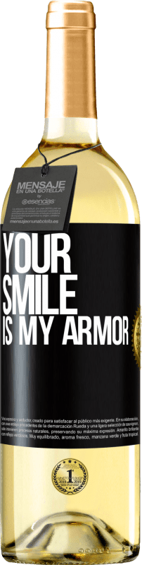 29,95 € Free Shipping | White Wine WHITE Edition Your smile is my armor Black Label. Customizable label Young wine Harvest 2022 Verdejo