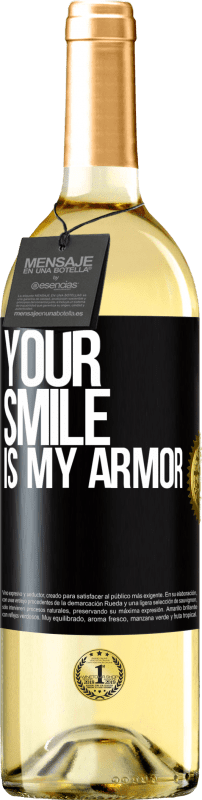 29,95 € Free Shipping | White Wine WHITE Edition Your smile is my armor Black Label. Customizable label Young wine Harvest 2024 Verdejo