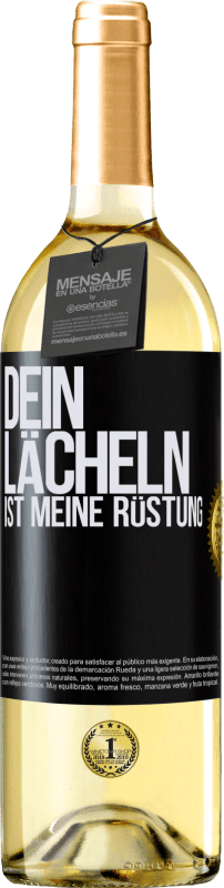 29,95 € Kostenloser Versand | Weißwein WHITE Ausgabe Dein Lächeln ist meine Rüstung Schwarzes Etikett. Anpassbares Etikett Junger Wein Ernte 2024 Verdejo