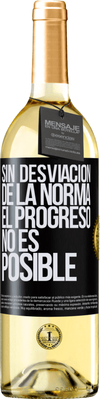 29,95 € Envío gratis | Vino Blanco Edición WHITE Sin desviación de la norma, el progreso no es posible Etiqueta Negra. Etiqueta personalizable Vino joven Cosecha 2024 Verdejo