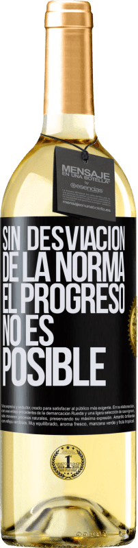 29,95 € Envío gratis | Vino Blanco Edición WHITE Sin desviación de la norma, el progreso no es posible Etiqueta Negra. Etiqueta personalizable Vino joven Cosecha 2025 Verdejo