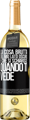 29,95 € Spedizione Gratuita | Vino bianco Edizione WHITE La cosa brutta del mio lato oscuro è che si schiarisce quando ti vede Etichetta Nera. Etichetta personalizzabile Vino giovane Raccogliere 2024 Verdejo