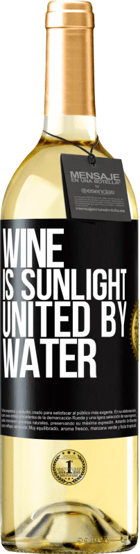29,95 € 送料無料 | 白ワイン WHITEエディション ワインは日光であり、水と結合している ブラックラベル. カスタマイズ可能なラベル 若いワイン 収穫 2023 Verdejo