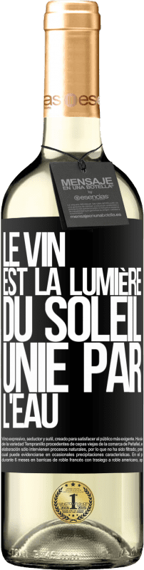 29,95 € Envoi gratuit | Vin blanc Édition WHITE Le vin est la lumière du soleil, unie par l'eau Étiquette Noire. Étiquette personnalisable Vin jeune Récolte 2024 Verdejo