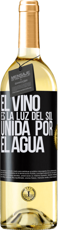 29,95 € Envío gratis | Vino Blanco Edición WHITE El vino es la luz del sol, unida por el agua Etiqueta Negra. Etiqueta personalizable Vino joven Cosecha 2024 Verdejo