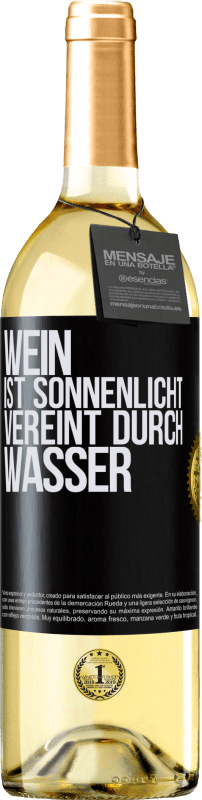 29,95 € Kostenloser Versand | Weißwein WHITE Ausgabe Wein ist Sonnenlicht, vereint durch Wasser Schwarzes Etikett. Anpassbares Etikett Junger Wein Ernte 2025 Verdejo