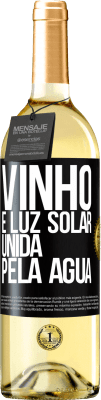 29,95 € Envio grátis | Vinho branco Edição WHITE Vinho é luz solar, unida pela água Etiqueta Preta. Etiqueta personalizável Vinho jovem Colheita 2024 Verdejo