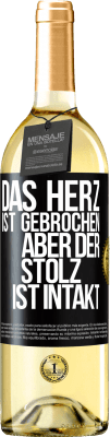 29,95 € Kostenloser Versand | Weißwein WHITE Ausgabe Das Herz ist gebrochen. Aber der Stolz ist intakt Schwarzes Etikett. Anpassbares Etikett Junger Wein Ernte 2024 Verdejo